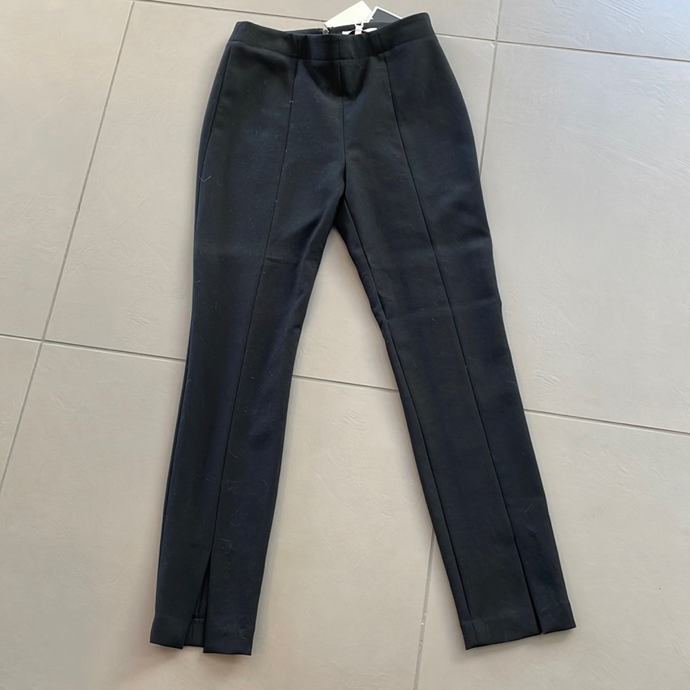 Tibi Black Front Slit Slacks!